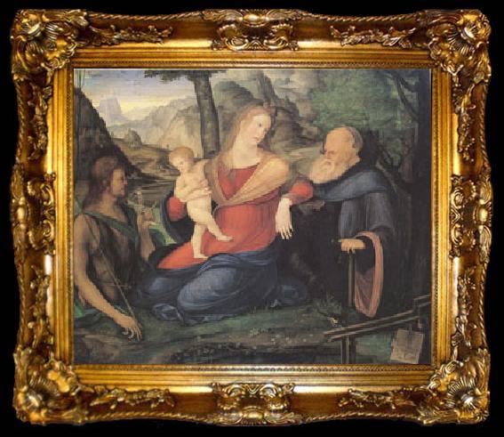 framed  Jacopo de Barbari The Virgin and child Between John the Baptist and Anthony Abbot (mk05), ta009-2